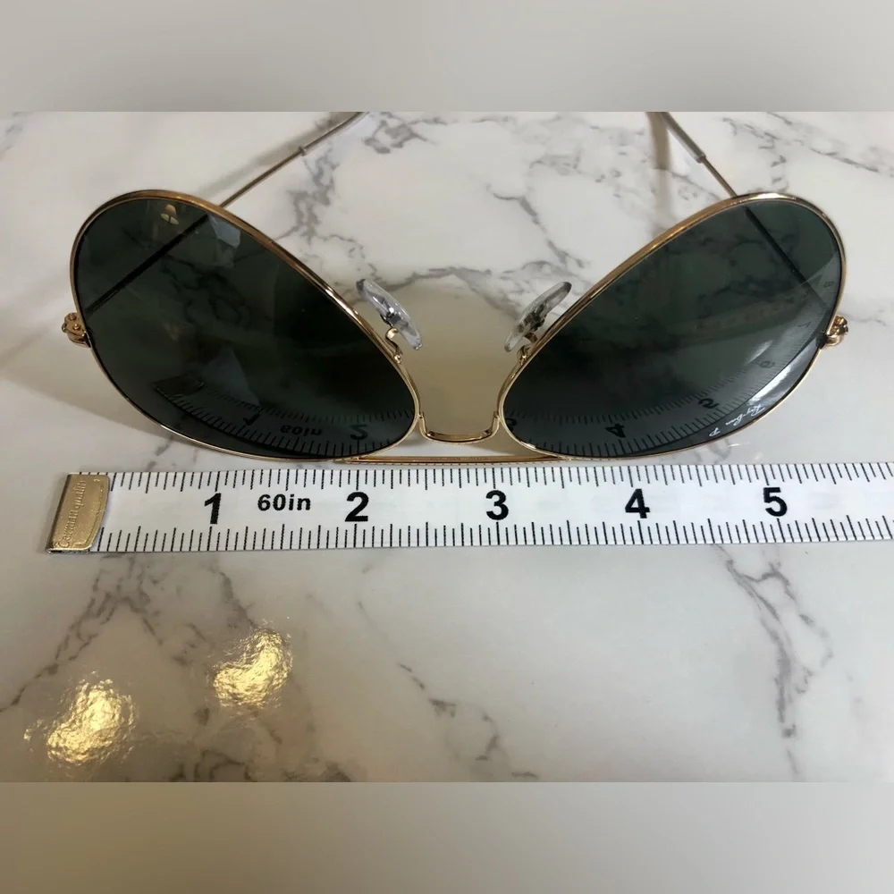 *SOLD* Authentic Ray Ban Polarized Aviators Gold Women’s 58 mm - Picture 11 of 12